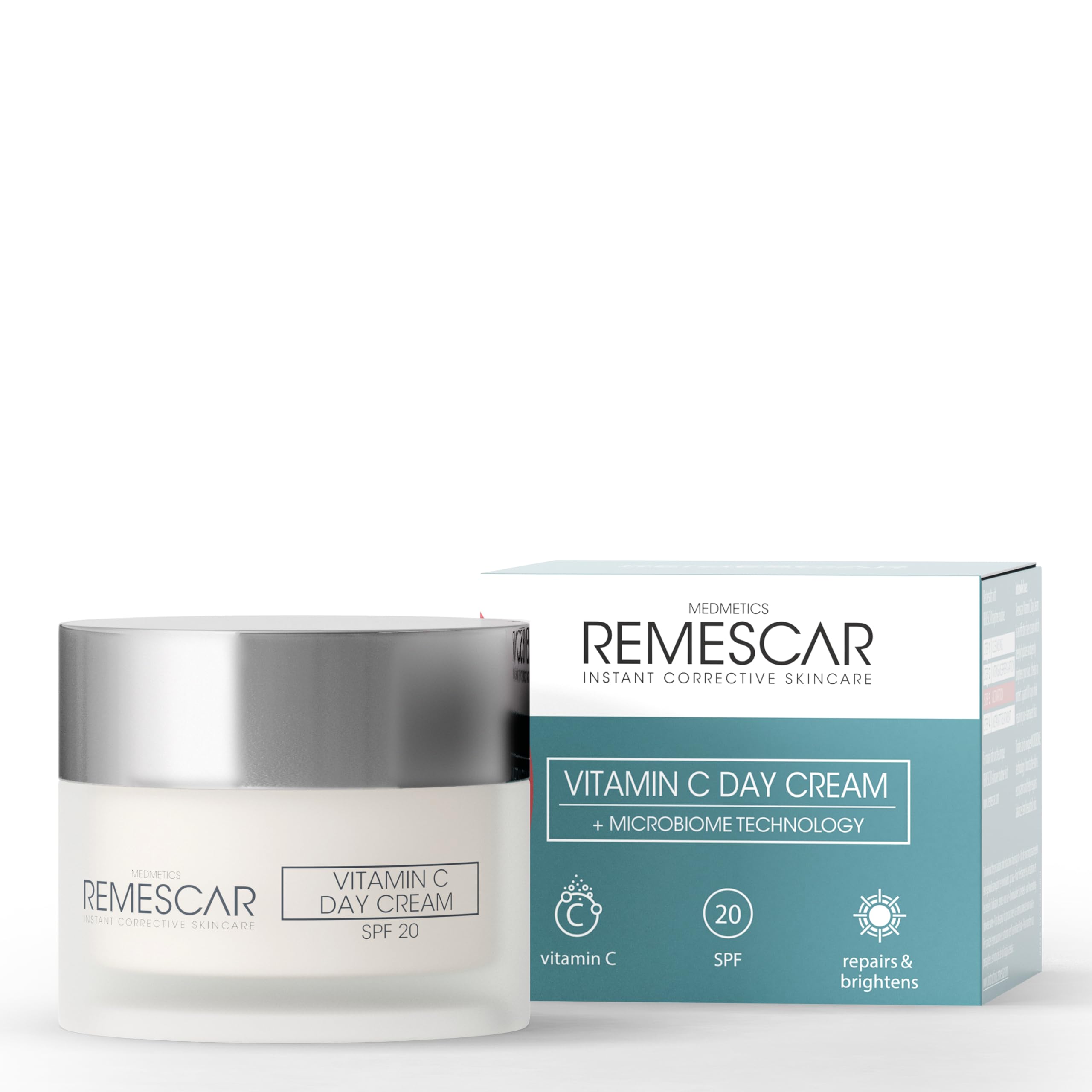 Remescar Crema de Día con Vitamina C SPF 20 50ml - Nutre e Hidrata tu Piel - Vitamina C Crema Facial Antiarrugas para Mujer y Hombre
