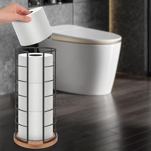 Miniatura 7 de NearMoon Soporte organizador de papel higiénico, almacenamiento independiente de 3 rollos de pañuelos, accesorio de baño de metal, soporte de rollo