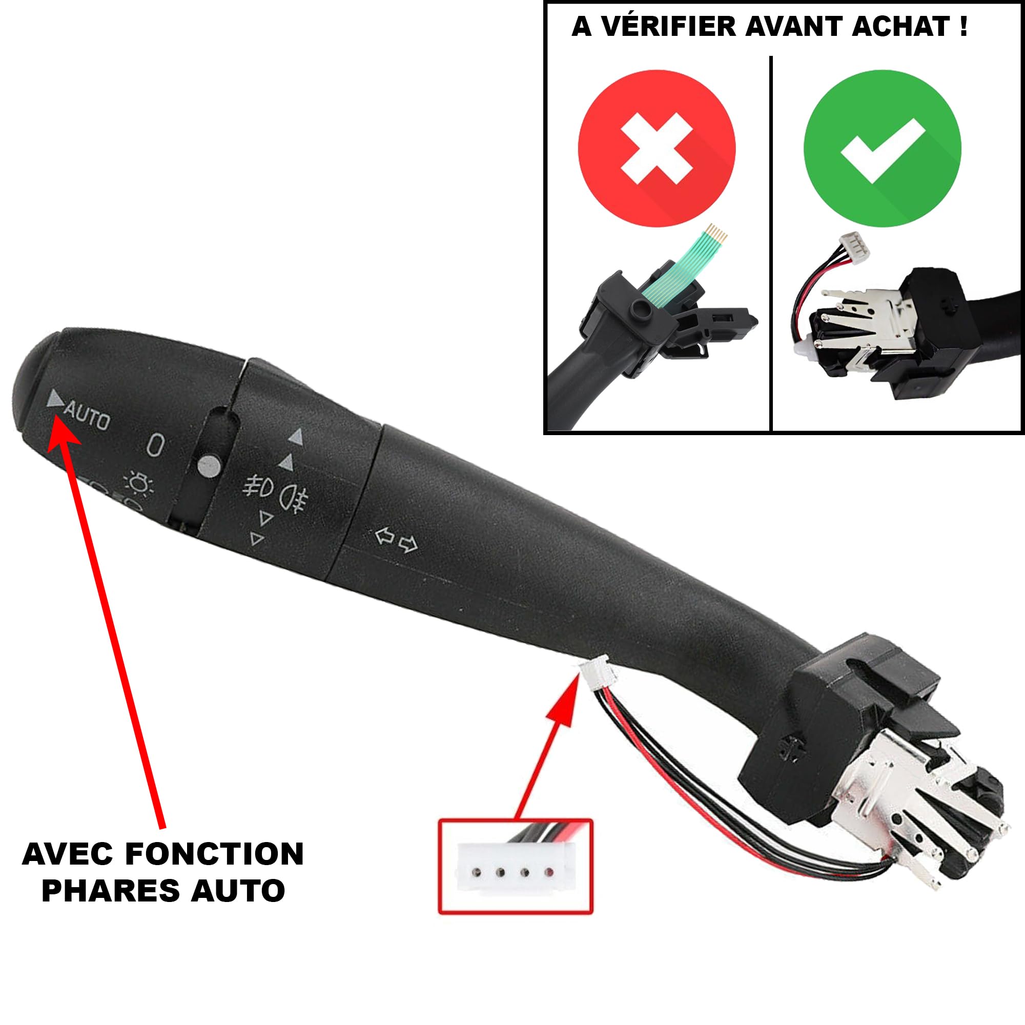 Partsline Commutation Commodo de Colonne de Direction Clignotants Phares Antibrouillard compatible avec CITROËN BERLINGO C5 C8 XSARA PEUGEOT 206 307 406 807 PARTNER - 6239.GT 6239.L1 96450912XT