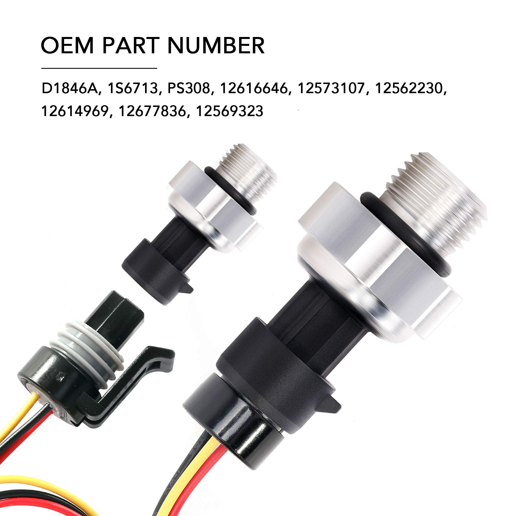 D1846A Engine Oil Pressure Sensor Switch 12677836 with Pigtail Harness