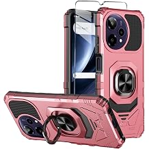 for Cricket Icon Pro 2026 Phone Case/AT&T Motivate Pro 2 5G Case with Tempered Glass Screen Protector,Military Grade Heavy Duty Shockproof Protective Cover,with Ring Kickstand Rose Gold