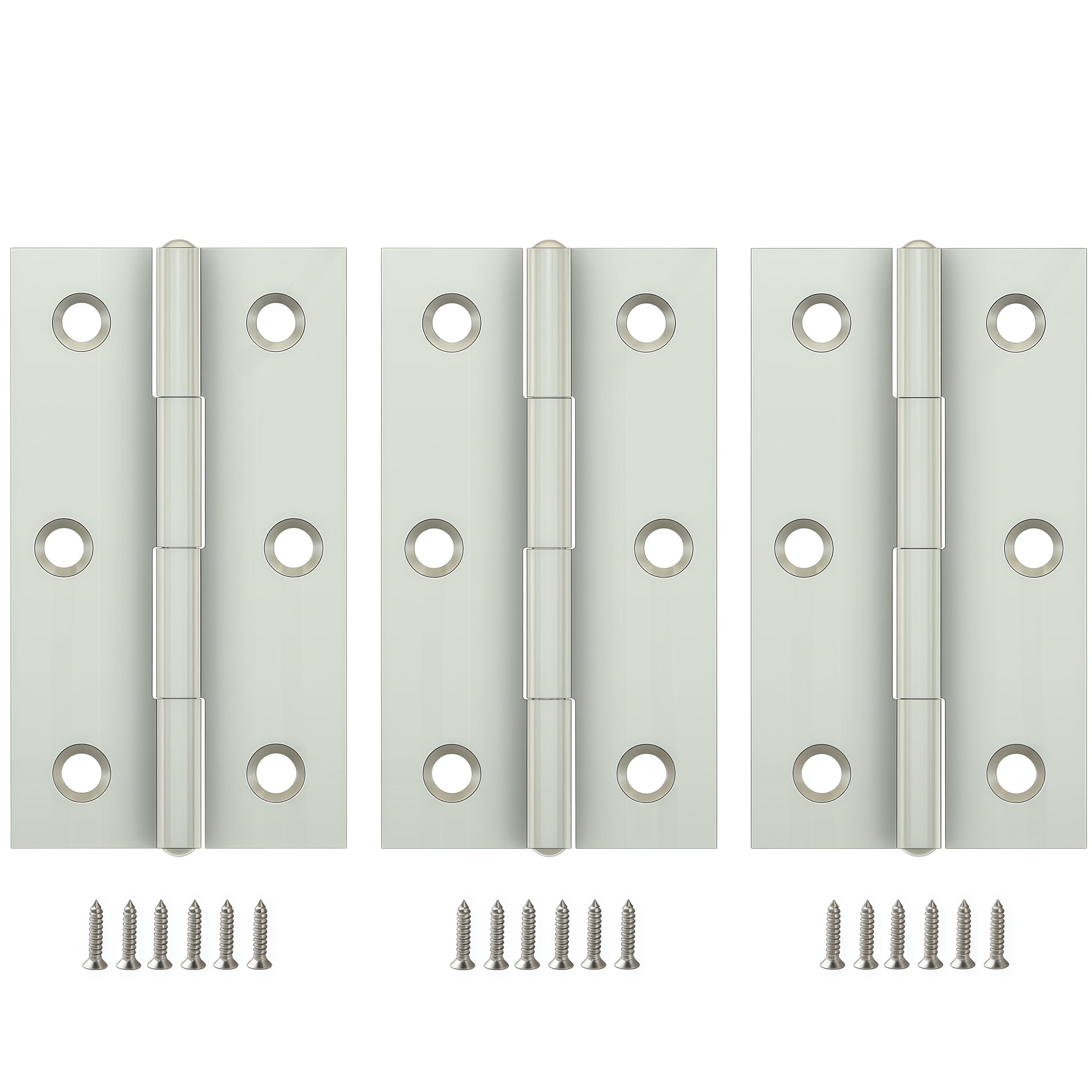 Vbnexyr Regular Folding Hinge 3 Pack Stainless Steel Folding Hinges For Cabinets Casement Hinges And Door/Window Hardware With Screws 68 * 39 * 1.2Mm