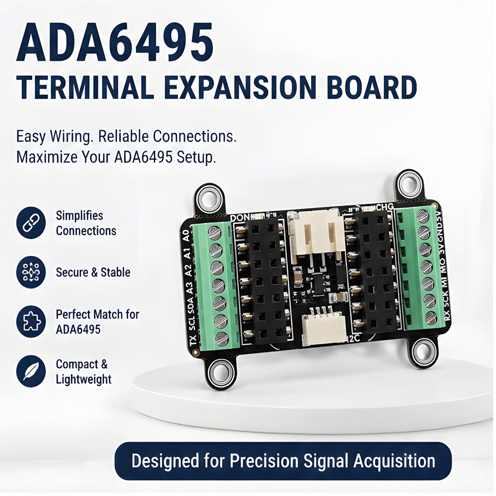 Scheda espansione PCB compatta Compatibile con QT PY e Seeed XIAO, Accesso terminale a Vite con Prese Header, Accesso aggiuntivo I2C e Fori Montaggio per Lavoro Sviluppo Modulo Alternativo