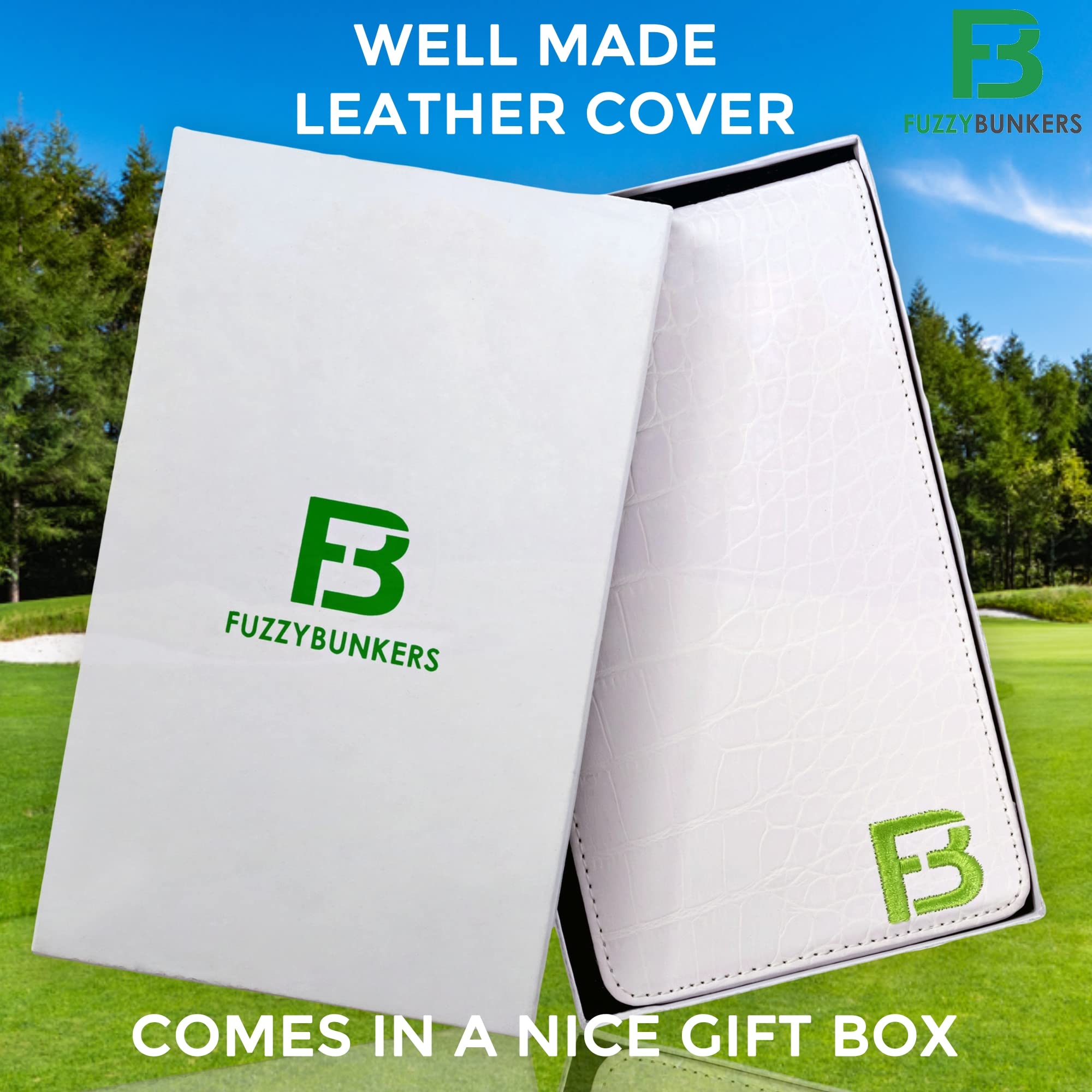 Buy Fuzzy Bunkers Quality Leather Golf Scorecard Holder Yardage Book