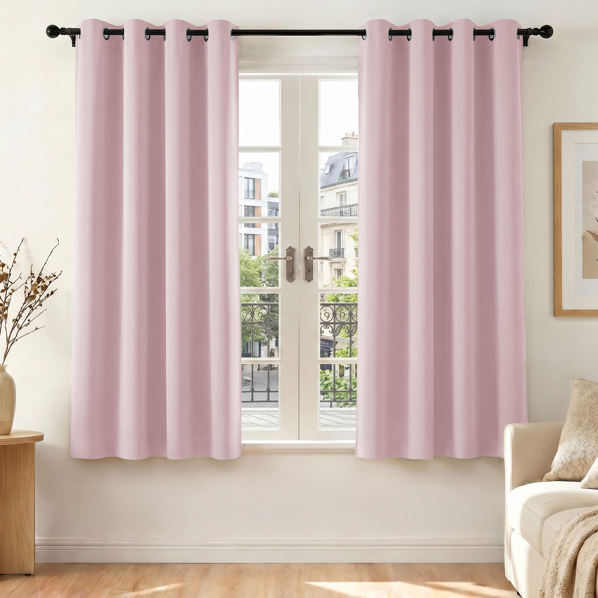 Deconovo Blickdichte Gardinen Ösen Vorhänge Blackout Curtain Verdunkelungsvorhang gegen Kälte Thermogardinen für Wohnzimmer Schlafzimmer 2er set