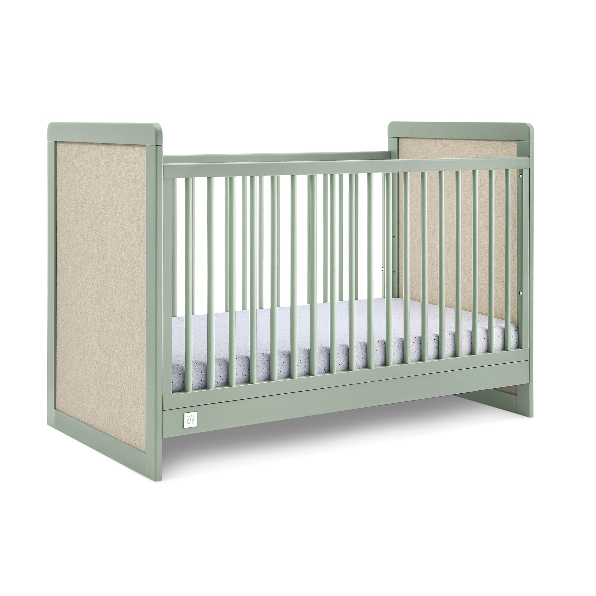 Delta Children babyGap Liam 4-in-1 Convertible Crib Greenguard Gold Certified - Converts to Toddler Bed, Daybed, Sofa - 3 Adjustable Heights - Easy to Assemble Wooden Crib, Sage Green/Natural