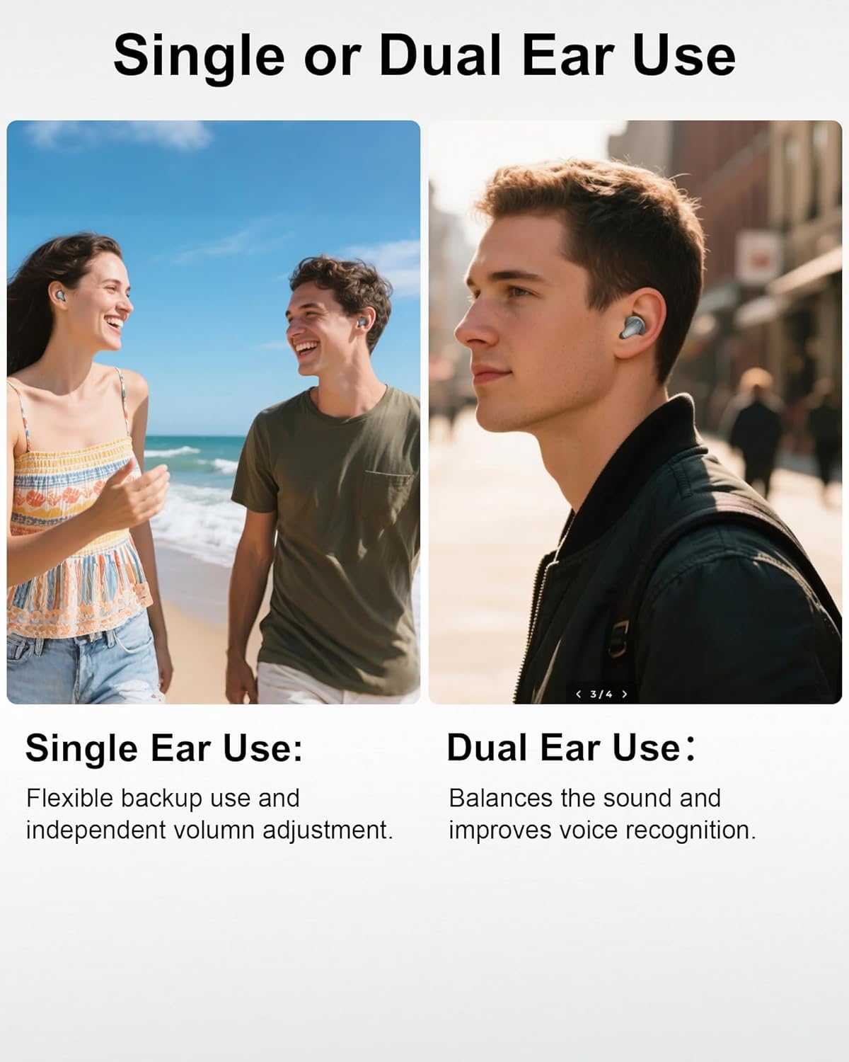 Rechargeable In-the-Ear OTC Hearing Aids for Adults Seniors, Smart Noise Cancellation, HD Sound, 3-Level Volume, 18-Hour Battery with Recharging Case, for Mild to Moderate Hearing Loss