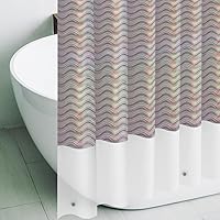 Vista 21 de Forro de Cortina de Ducha de Plástico Cristal 3D Azul, 72x72 Pulgadas Fino Ligero Cubo de Hielo Plástico Baño Ducha Cortina Interior con Ojales