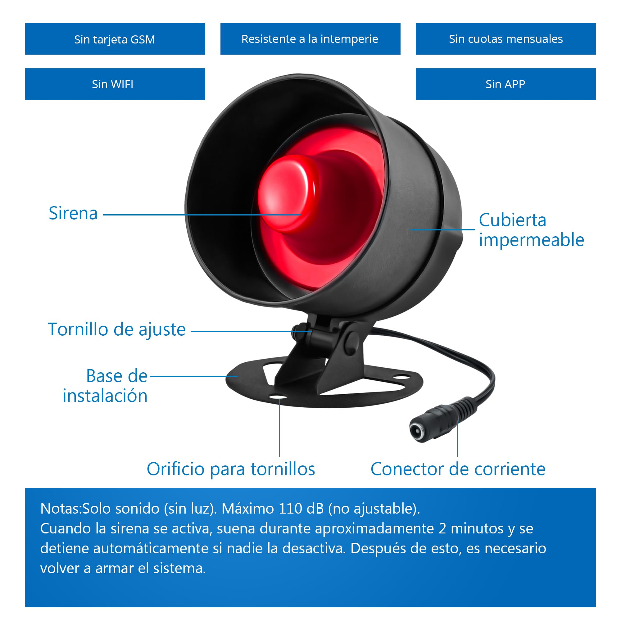 Alarmas Casa de 115dB, Sensor de Movimiento, Sensor de Puerta y Ventana y Sistema de Alarma de Seguridad con Control Remoto