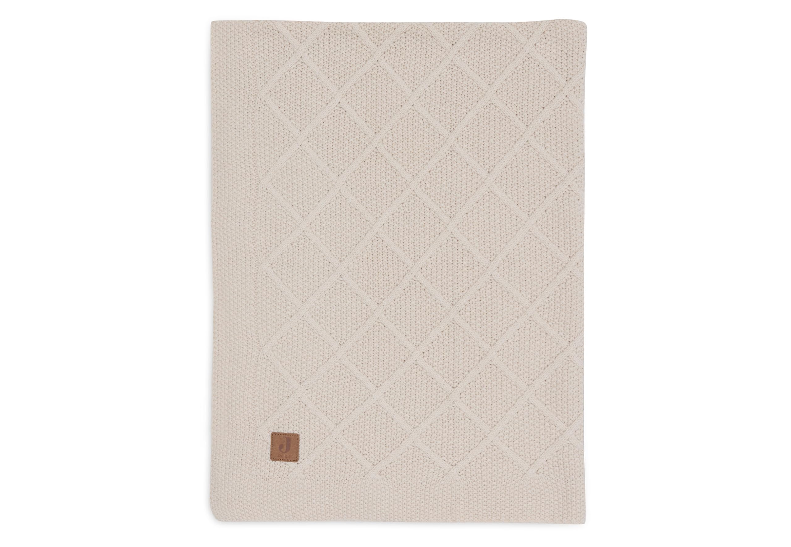 Jollein Baby Blanket Check Knit, Oatmeal, 75 x 100 cm, 60% Cotton, 40% Acrylic, For Baby Cradle, 1.0 TOG, Oeko-Tex Certified