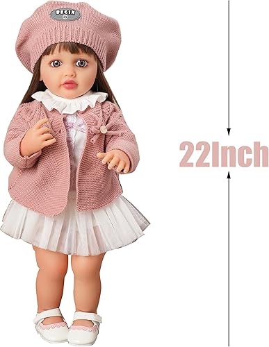 Miniatura 6 de Muñecas de bebé realistas, muñecas de bebé renacidas realistas de 22 pulgadas, muñecas recién nacidas de princesa con hermosos juguetes de vestir