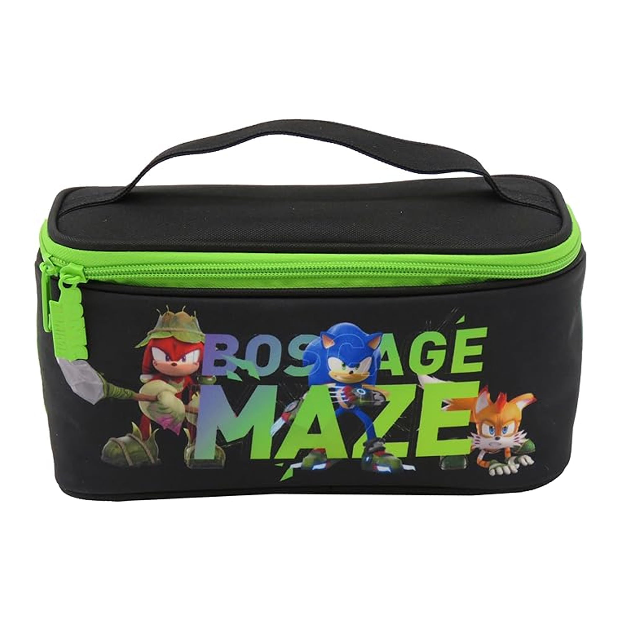 CYPBRANDS Sonic- Neceser, Bolsa de Aseo, Portatodo, Doble Cremallera, Color Verde, Producto Oficial (CyP Brands)
