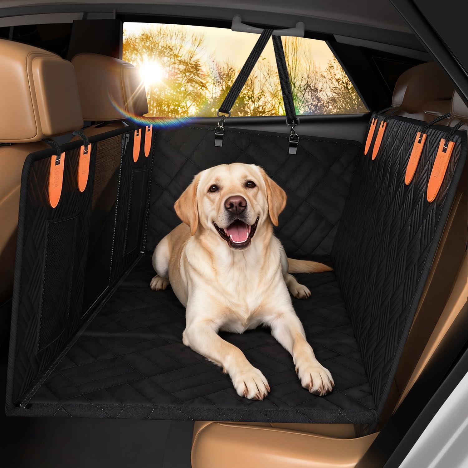 ペット用ドライブシート 後部座席 犬 シートカバー 落ち防止 ハードボード付き 防水 ひっかき傷防止 車シート 耐摩