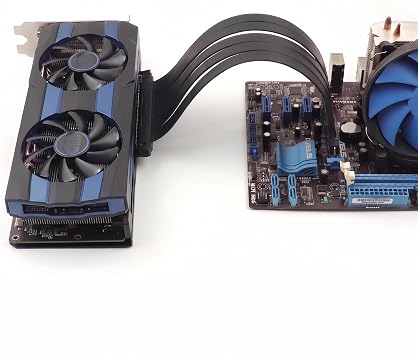 PCIE Gen 4 16x Extreme Flexible, High Speed Riser Cable PCI Express 4.0 Port GPU Extension Card Riser Cable Straight 180  11.8in/30cm