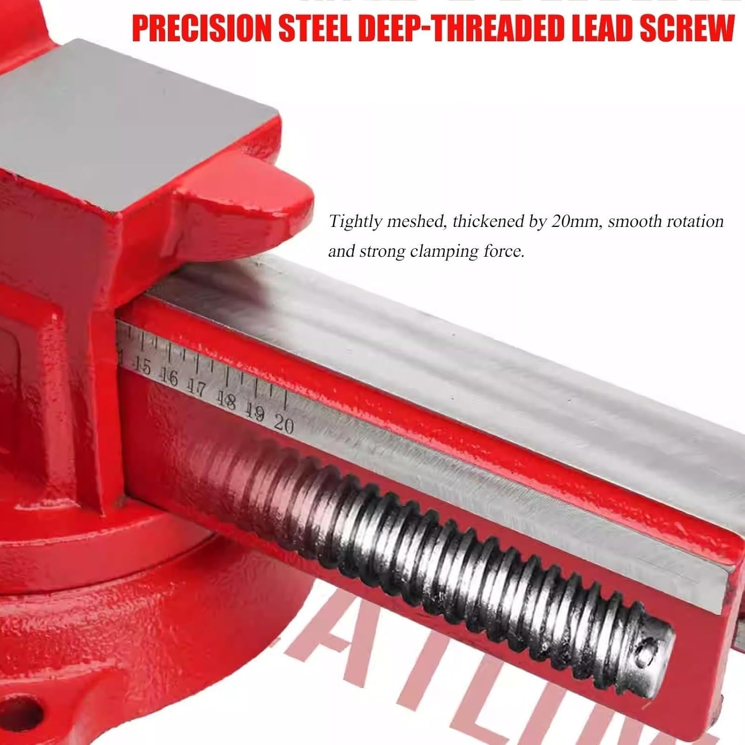 Hardness heavy duty work bench vise, universal swivel, suitable for woodworking metal processing precision tools with adjustable clamping mechanism