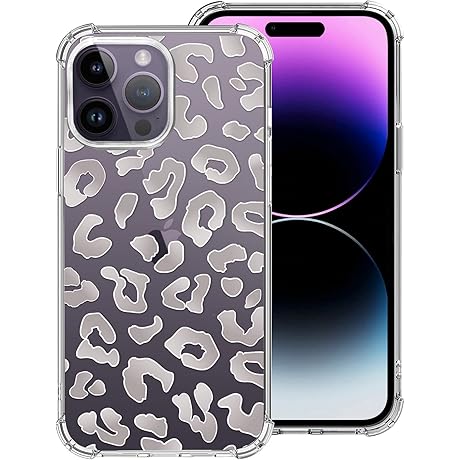 Leopard Print iPhone 14 Pro Max Clear Case: LaPAC's Stylish Shockproof Protection