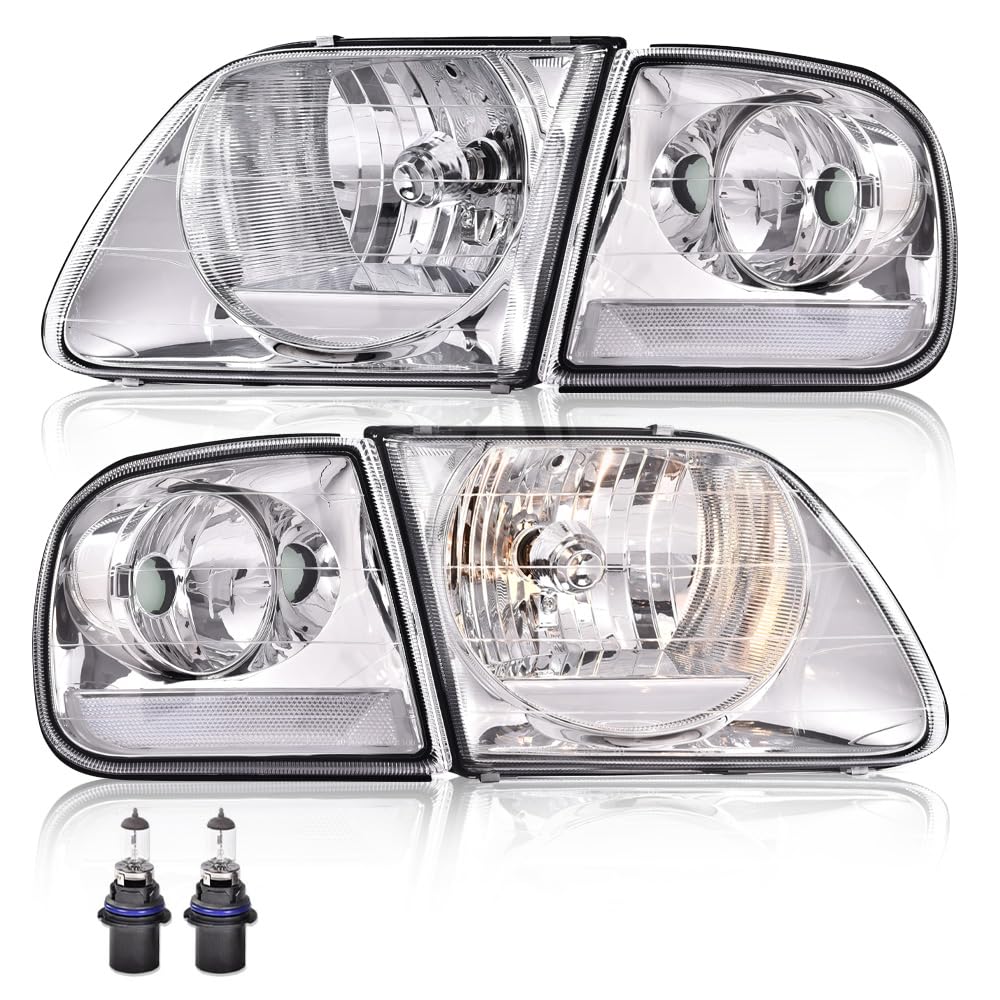 GRAND ORANGE Headlight Assembly Compatible with Ford F150 1997-2003