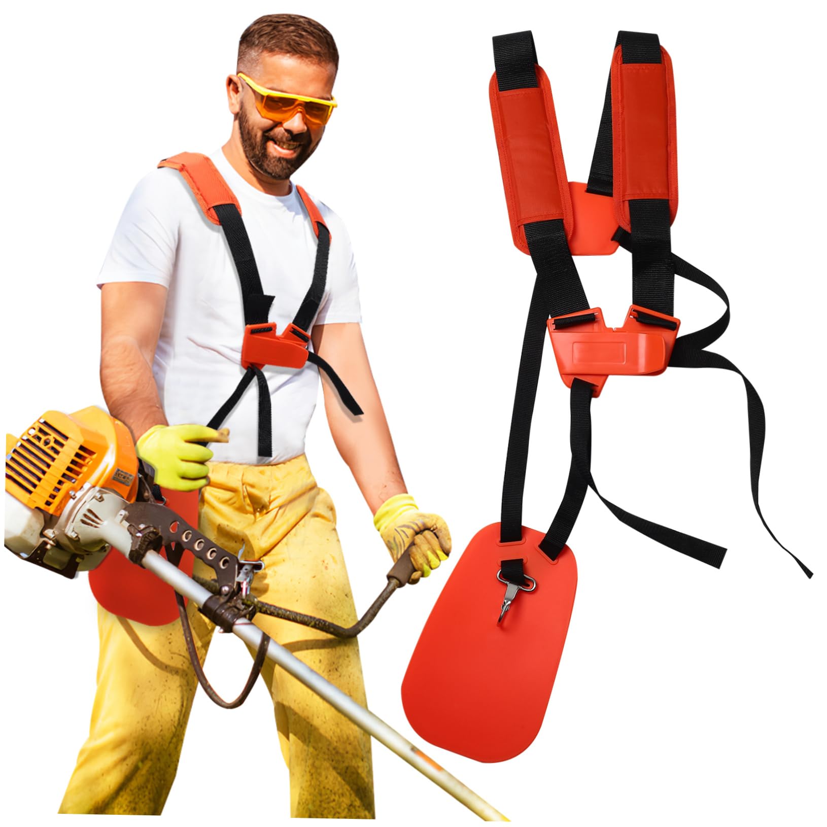 Gatuida Arnés De Hombro para Recortadora De Césped y Soporte Ergonómico para Desbrozadoras y Cortacéspedes para Jardinería y Reducción De