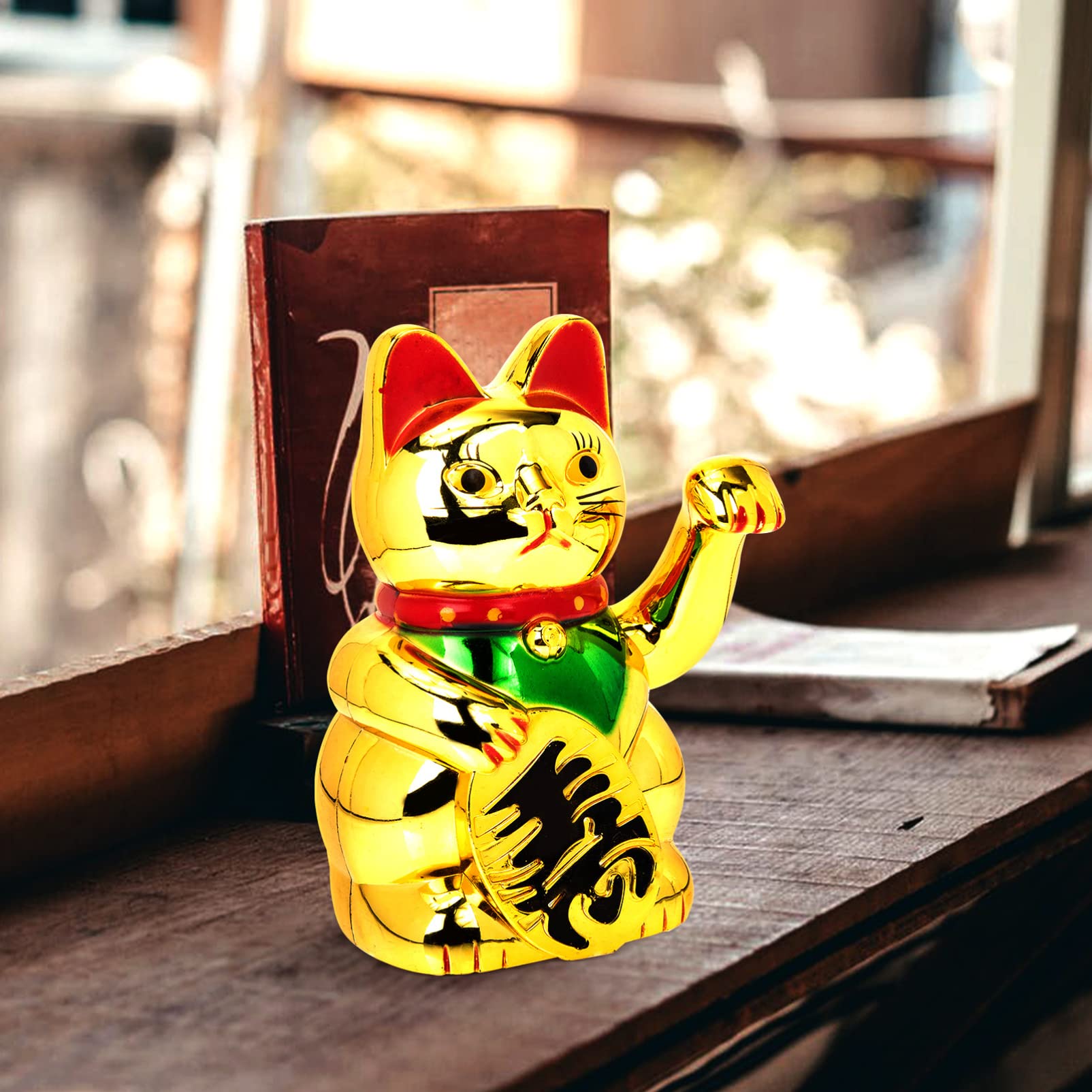 PRETYZOOM 5St Glückskatze Dekoration Maneki Thekendekor goldene Verzierungen Mini- für den einzug buisiness Winkende Handpfote nach Oben Katze Haushalts-Desktop- Plastik