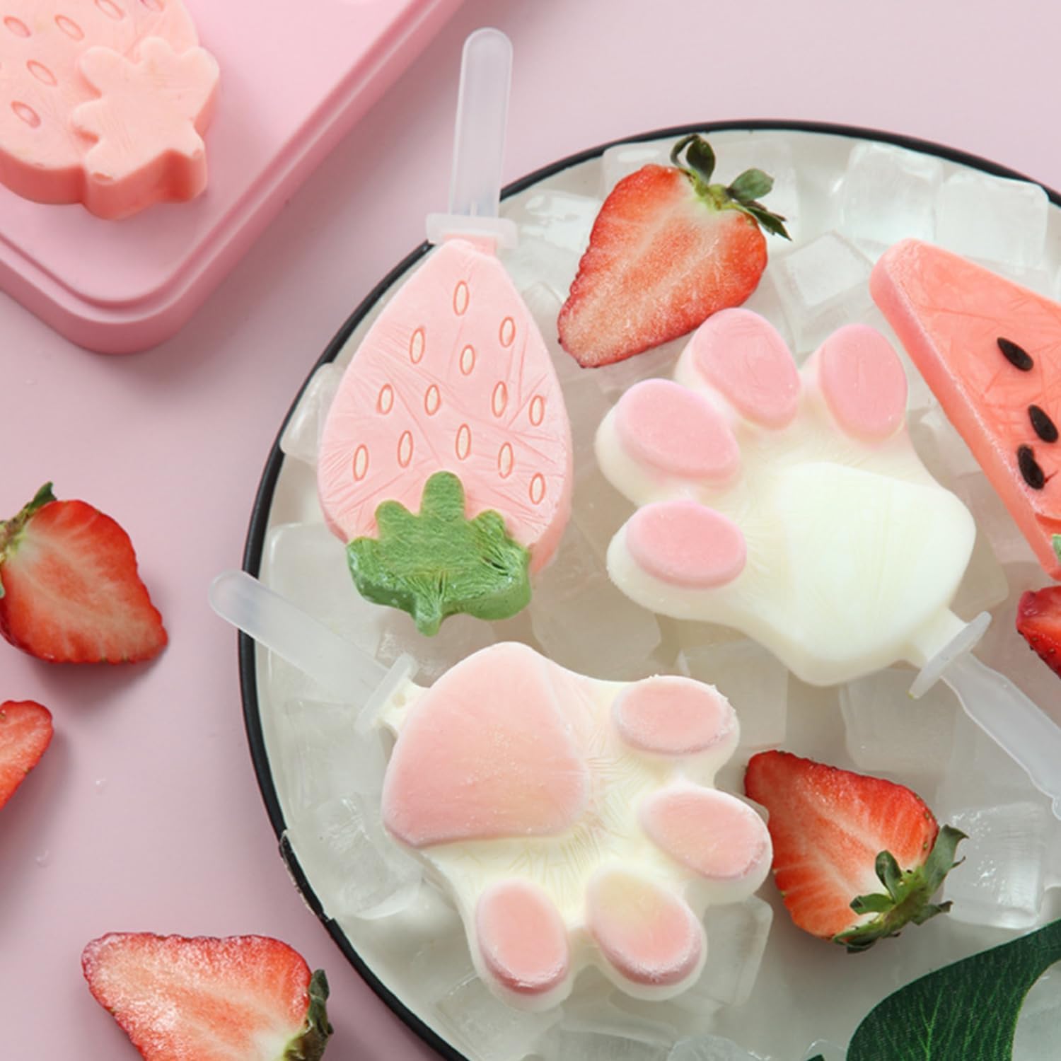 アイス型 2個パック アイスキャンディー型 シリコン シリコンアイスキャンディー型 アイスクリーム ケーキ型 子供 DIY クリエイ