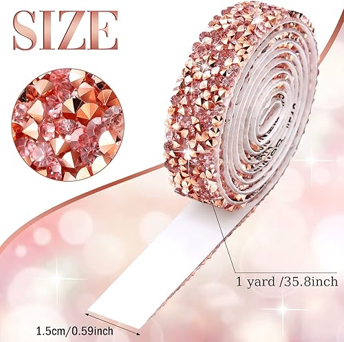 Vista 48 de Xinnun 5 rollos de cinta de diamantes de imitación brillantes, tiras autoadhesivas de diamantes de imitación, cinta de resina para arte, Plateado