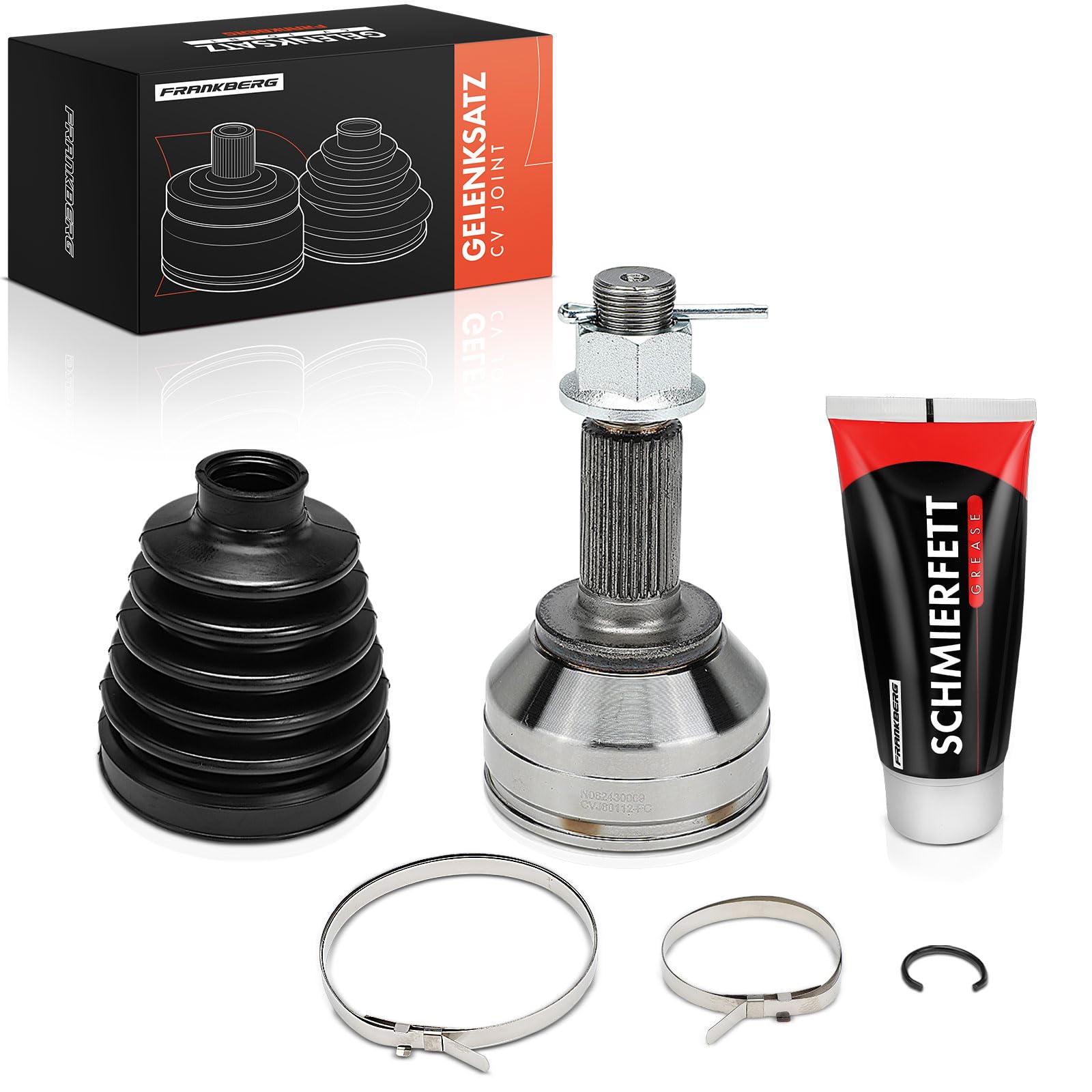 Frankberg Kit de junta homocinética lateral de la rueda delantera | C9211JA00A; Compatible con: Juke F15, Qashqai +2 I Furgoneta J10, Koleos I HY, X-Trail T31, Qashqai +2 I J10 NJ10