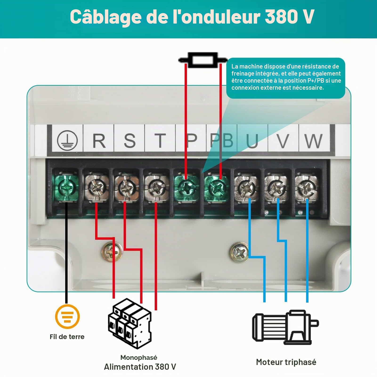 Jadeshay Variateur de Fréquence 380v Entrée Convertisseur de Fréquence Variable 380v Triphasée vers Sortie Triphasée Transformateur 380v VFD pour 7.5 KW Moteur de Broche CNC Contrôle de Vitesse