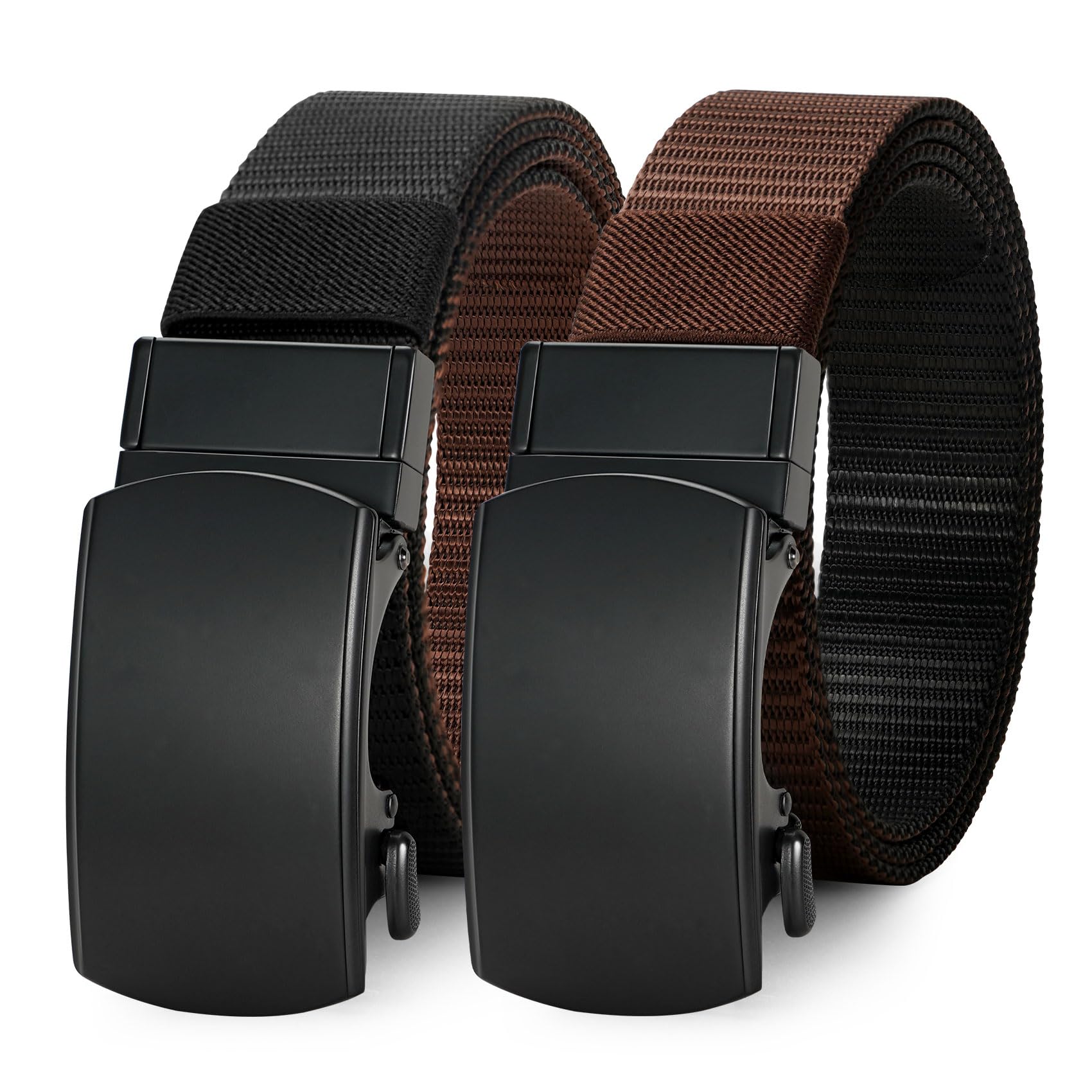 KASBAH Men's Reversible Belt Ratchet Nylon Belt for Men Casual Web Golf Belt for Jeans Pants Work