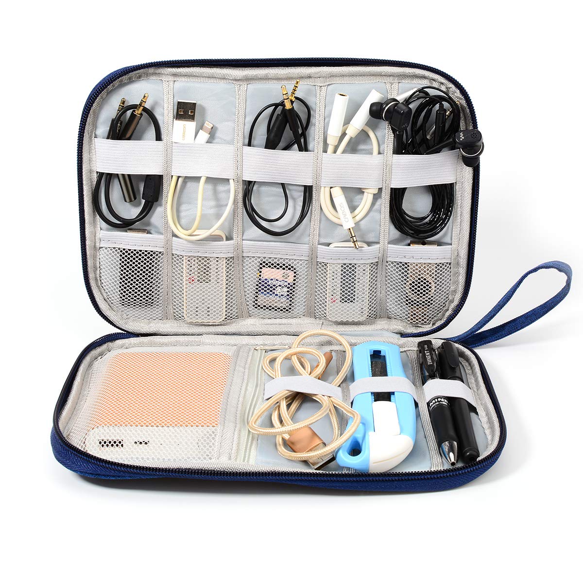 Organizer NAJILI Per USB E Token | Custodia In Poliestere Nero Con Scomparti Intelligenti 19x11x3,5 Cm