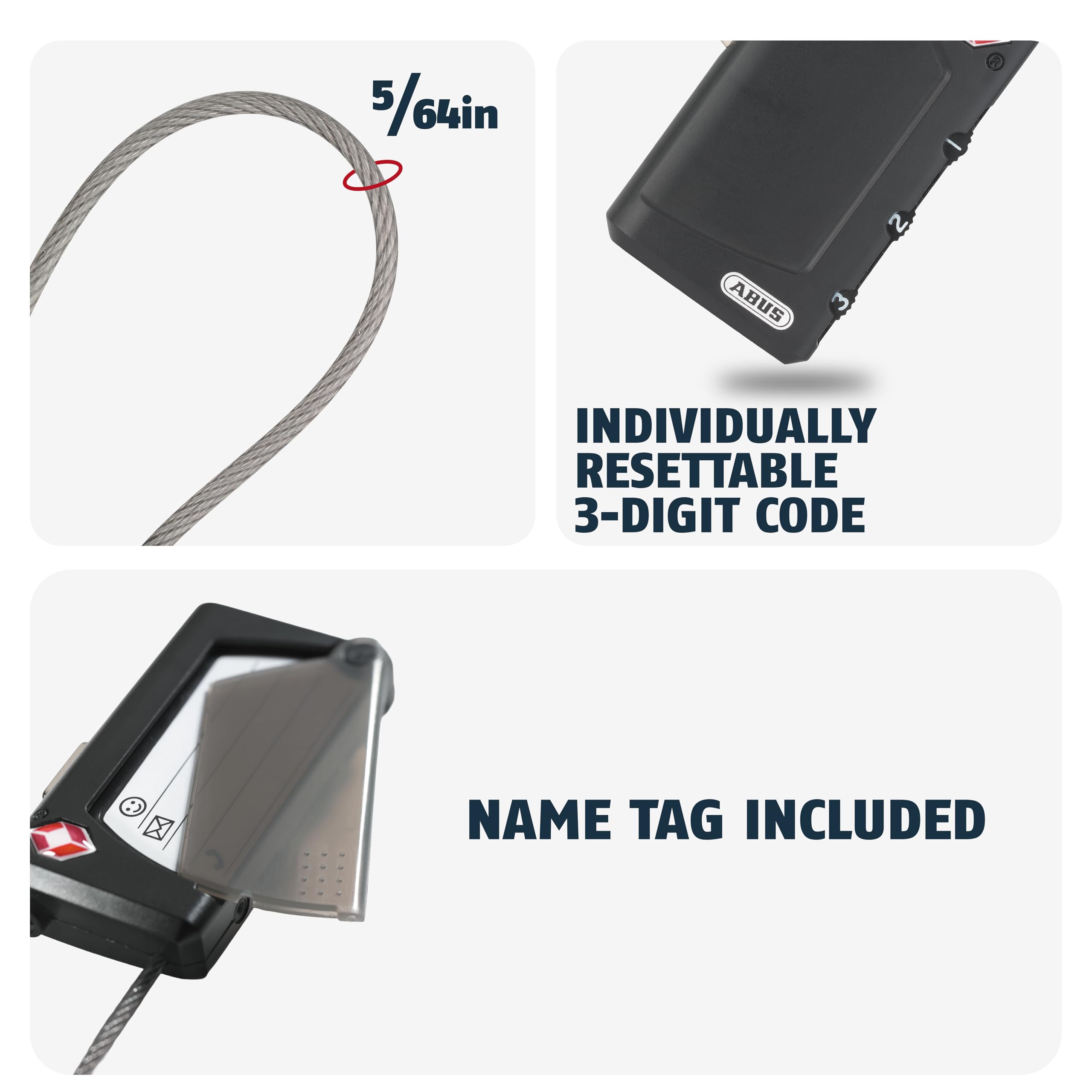 ABUS Câble-antivol certifié TSA 148/30, 53094