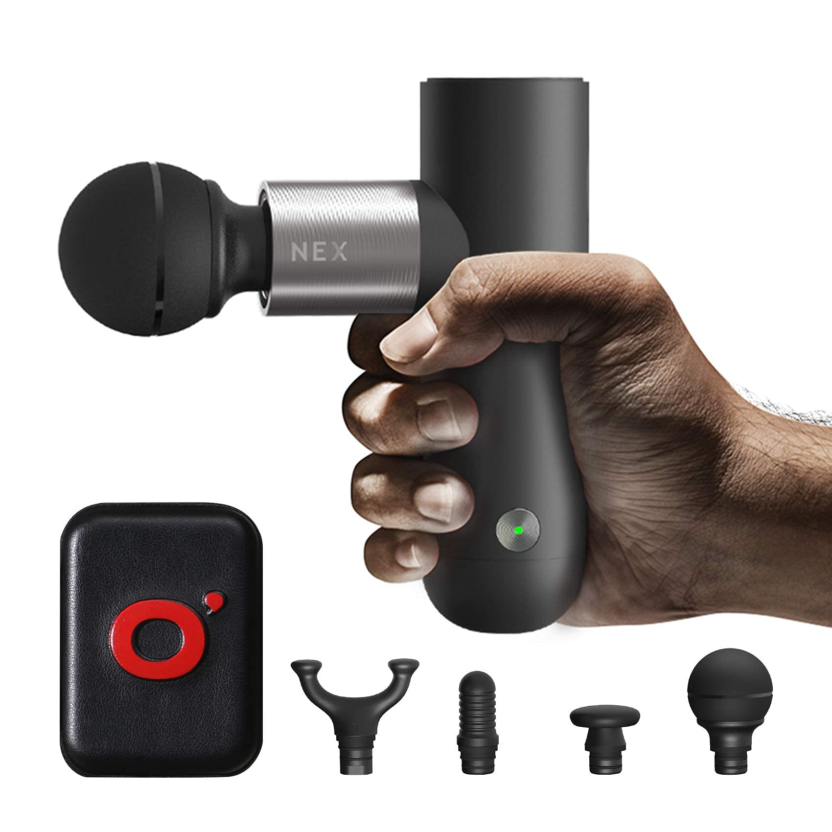 Massage Gun for Athletes NEX Gen Mini Percussion Massager Gun, Deep Tissue Muscle Teatment for Pain Relief, High-Intensity Vibration with Portable Travel Case and Professional Training Guide Grey.
