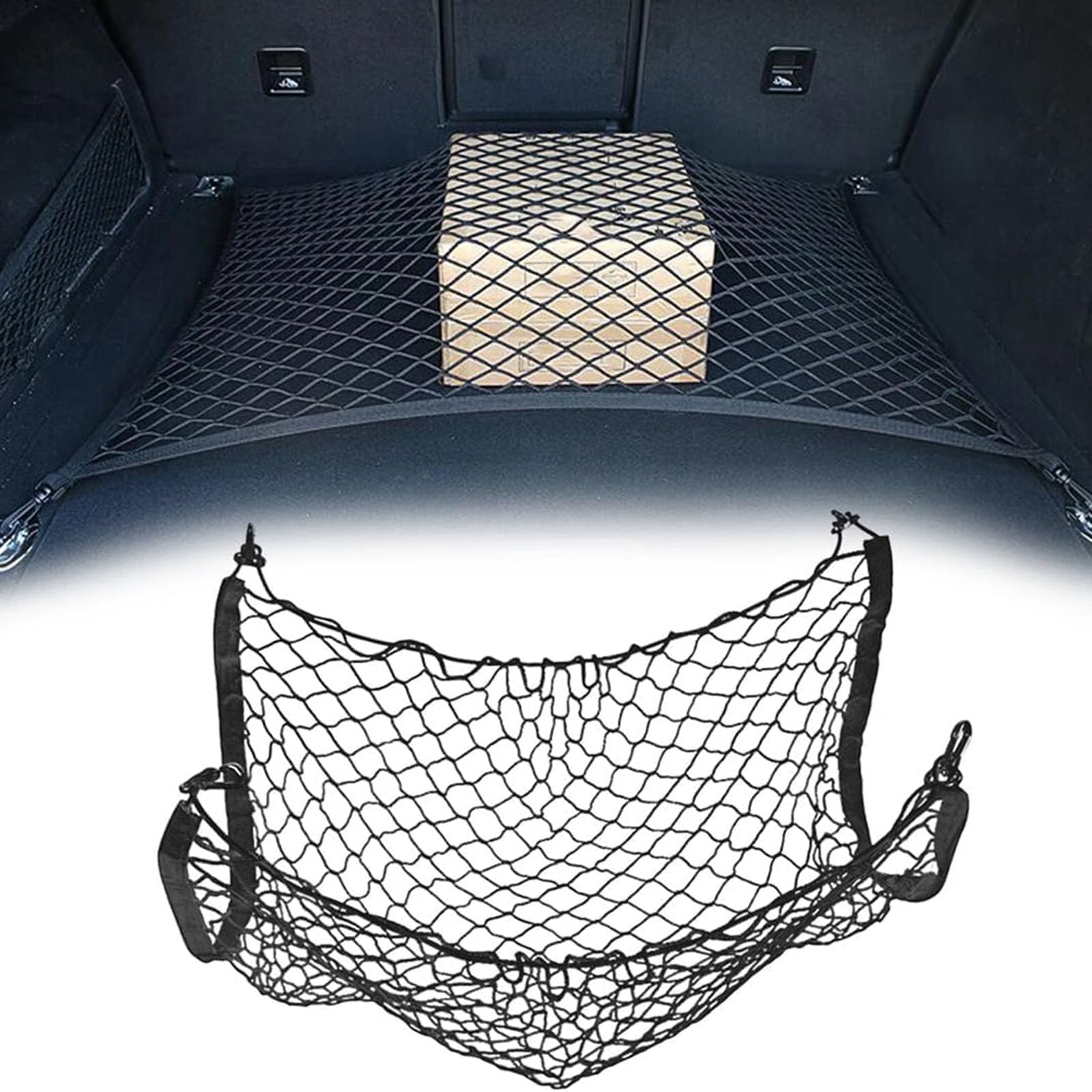 UWQXJJICP Car Boot Net for Lexus ES300H GS300, High Elasticity Boot Cargo Net, Heavy Duty Car Luggage Net, Stretchable Boot Storage Net with Hooks
