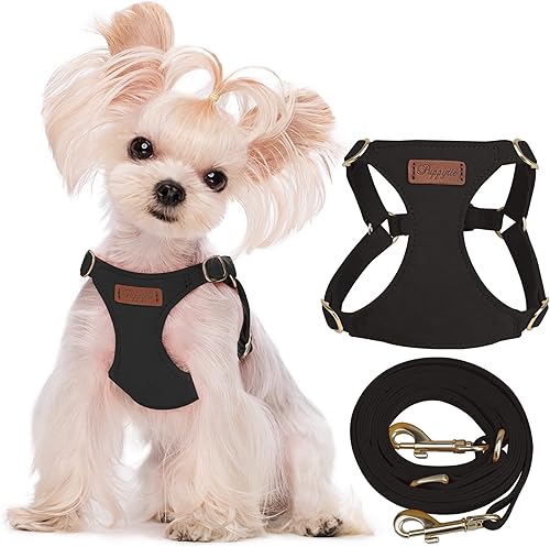 Puppytie Arnés sin tirones para cachorro, con correa multifunción, pechera suave y ajustable para mascota, no ahorca, chaleco a prueba de escape,