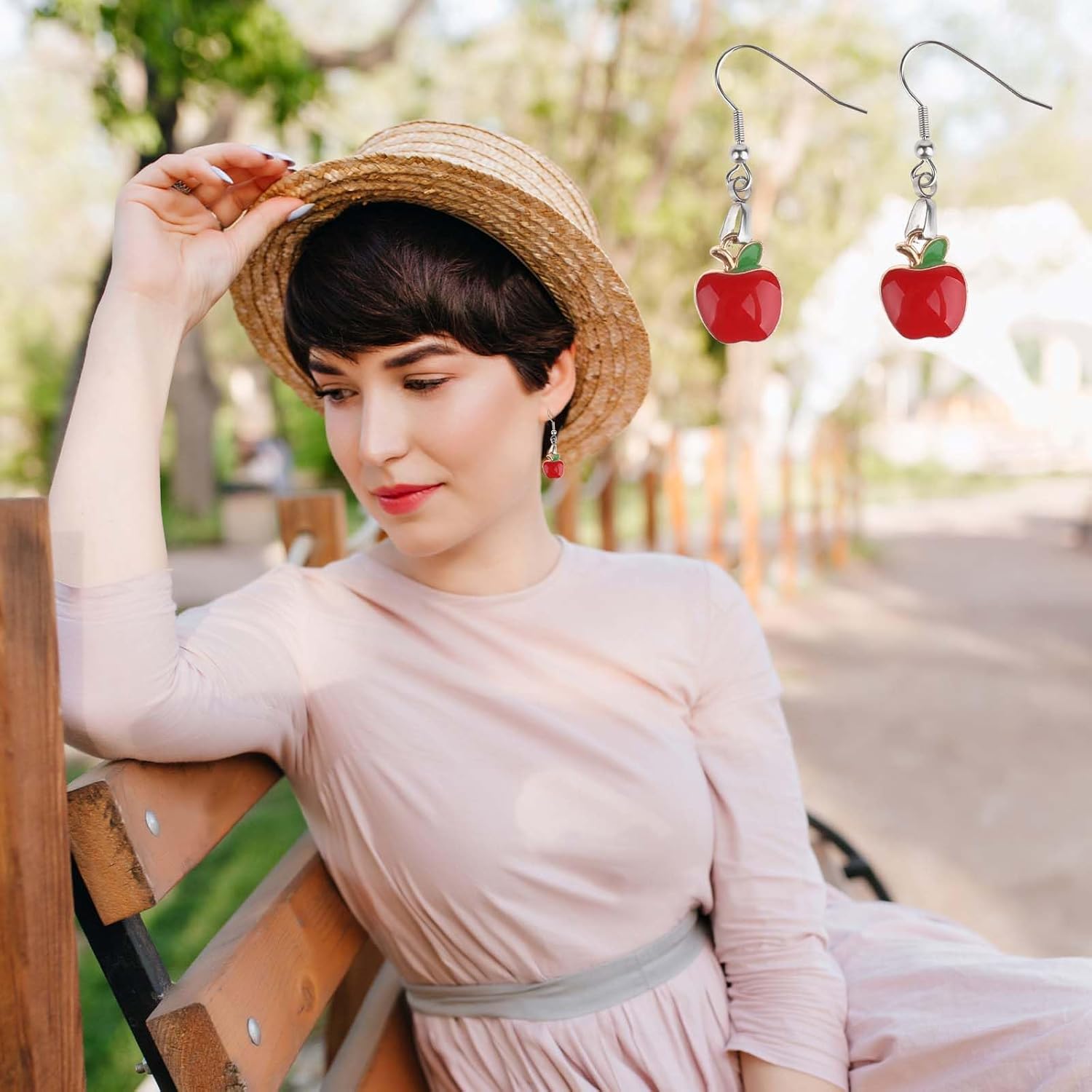 KALIONE 70 Pcs Red Apple Charms Teacher Charms Alloy Apple Pendants Fruit Charm for Jewelry Making Apple Beads for DIY Jewelry Craft Supplies Handmade Earring Necklace Bracelet - Image 5