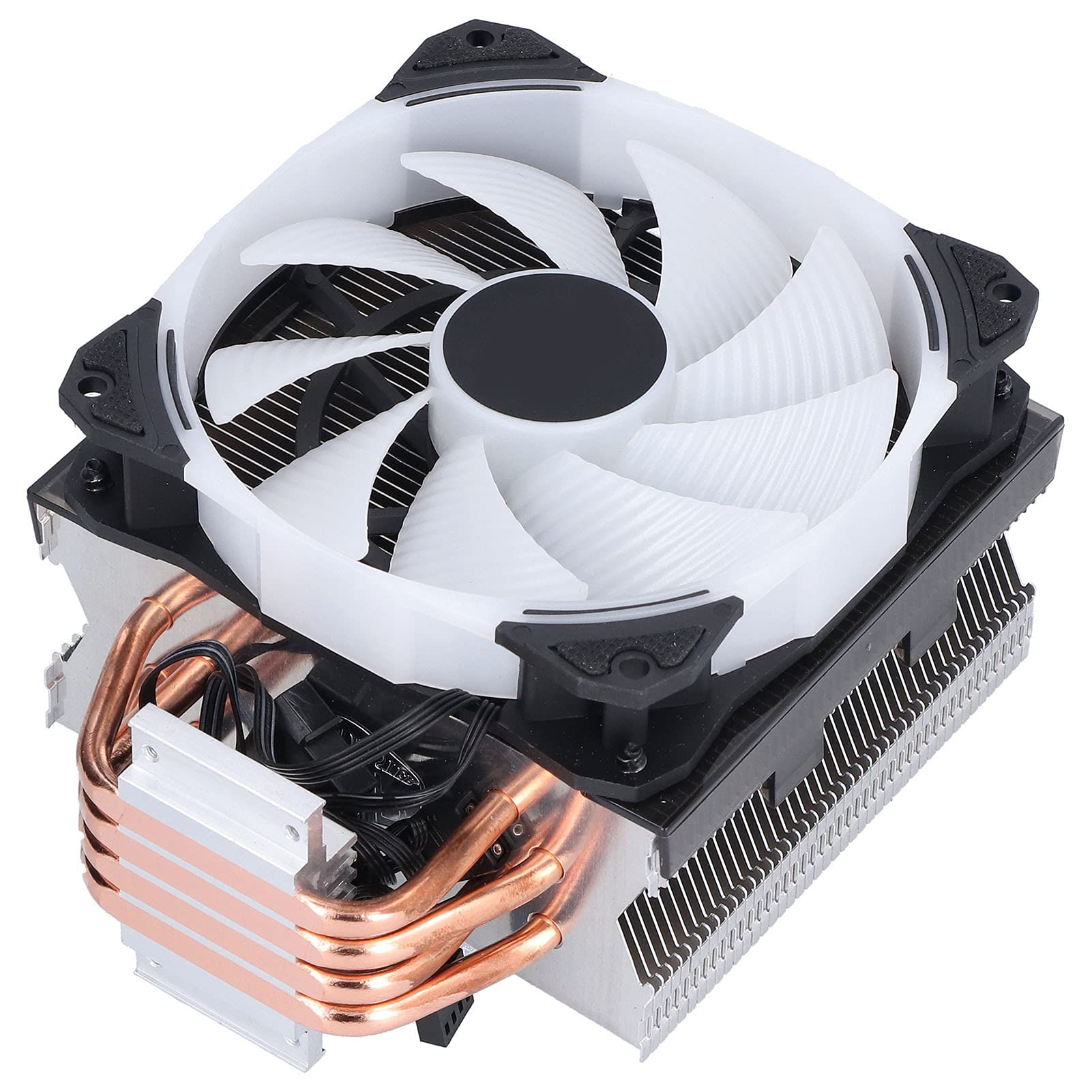 Enfriador de CPU Cobre puro 4 tubos de calor Ventiladores de enfriamiento de CPU para computadora silenciosos 1300 RPM Disipación de calor eficiente de bajo ruido para CPU de