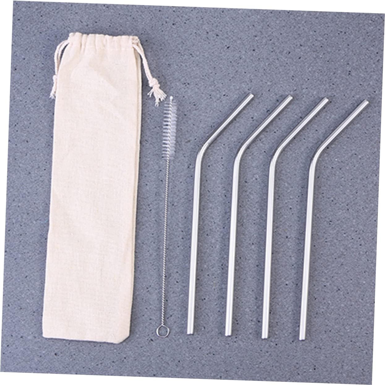 6pc Reusable Straws Bulk Straw Holder Travel Pouch Cotton Bag Storage Bag Carrying Case