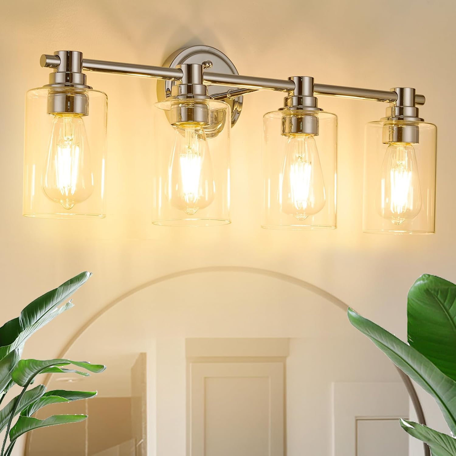 ALAISLYC Bathroom Light Fixtures Wall Sconce Light with Clear Glass