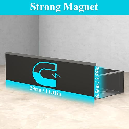 Miniatura 2 de Paquete de 4 organizadores magnéticos de almacenamiento de especias para refrigerador y horno, organizadores y almacenamiento de refrigerador gris