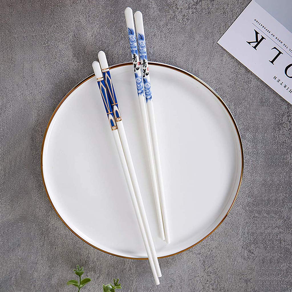 ZHOUXIAO Chopsticks De Porcelana Conjunto De Regalo con Estuche, 10 Pares De Sushi Japonés Reutilizables Reutilizables Caja De Regalo, Luxury Premium Chinese Chopsticks Bone A
