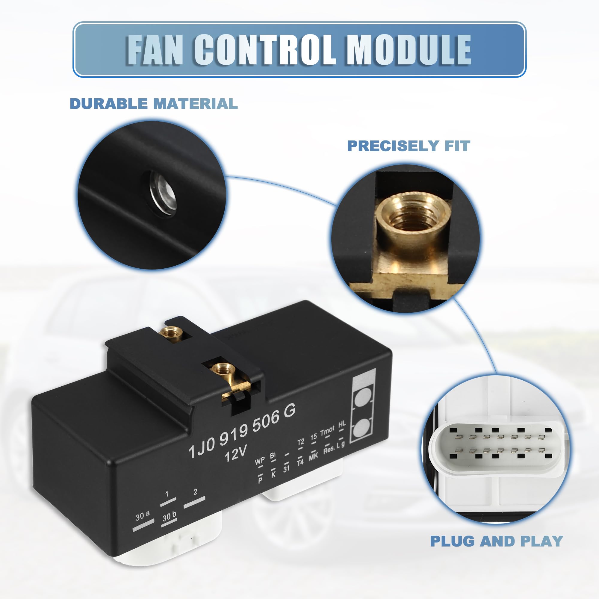 A ABSOPRO Módulo De Control Del Ventilador Del Radiador Adecuado Para Vw Jetta No.1J0919506G - 1 Unidad