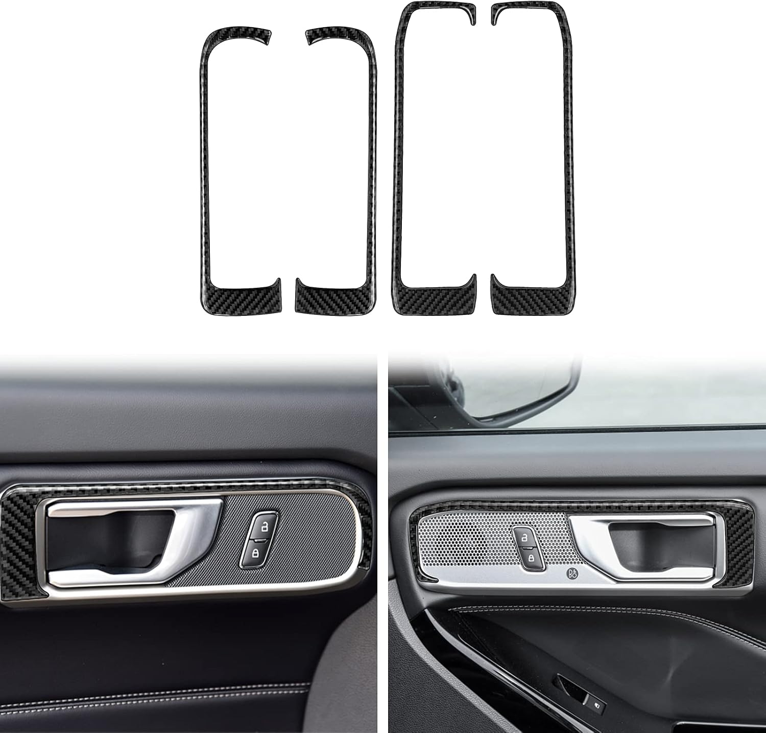 Inner Door Handle Frame Cover Trim Compatible with Ford Explorer 2020 2021 2022 2023 2024 Interior Accessories Piano Black(4Pcs)