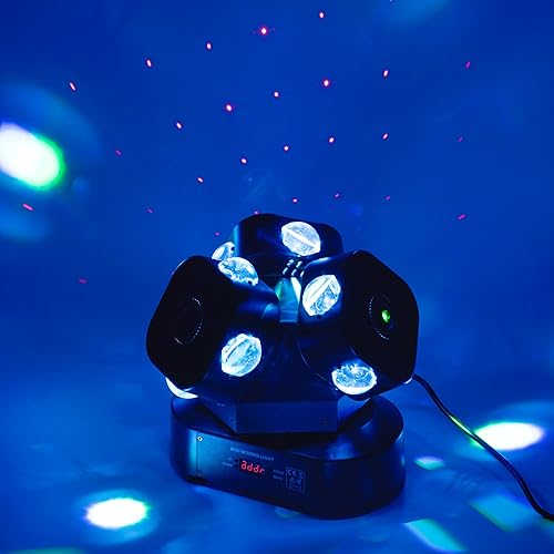 Miniatura 8 de 3Head Moving Head DJ Light 12LEDs Luz giratoria de escenario Luces Pinspot Luces de iluminación para eventos Activado por Sonido DMX512 Luz para DJ