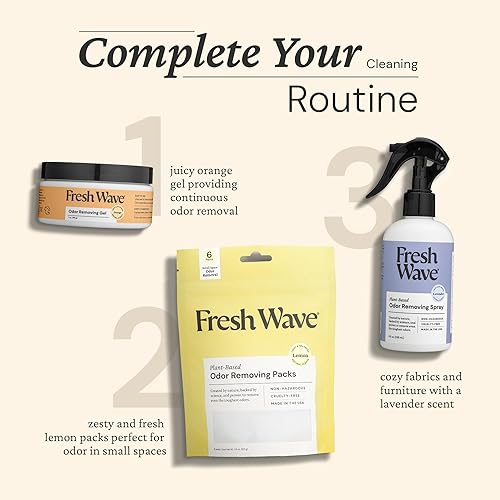 Vista 119 de Fresh Wave - Gel eliminador de olores limón, 15 onzas, absorbedor de olores para el hogar, alivio más seguro del olor, natural, a base de plantas