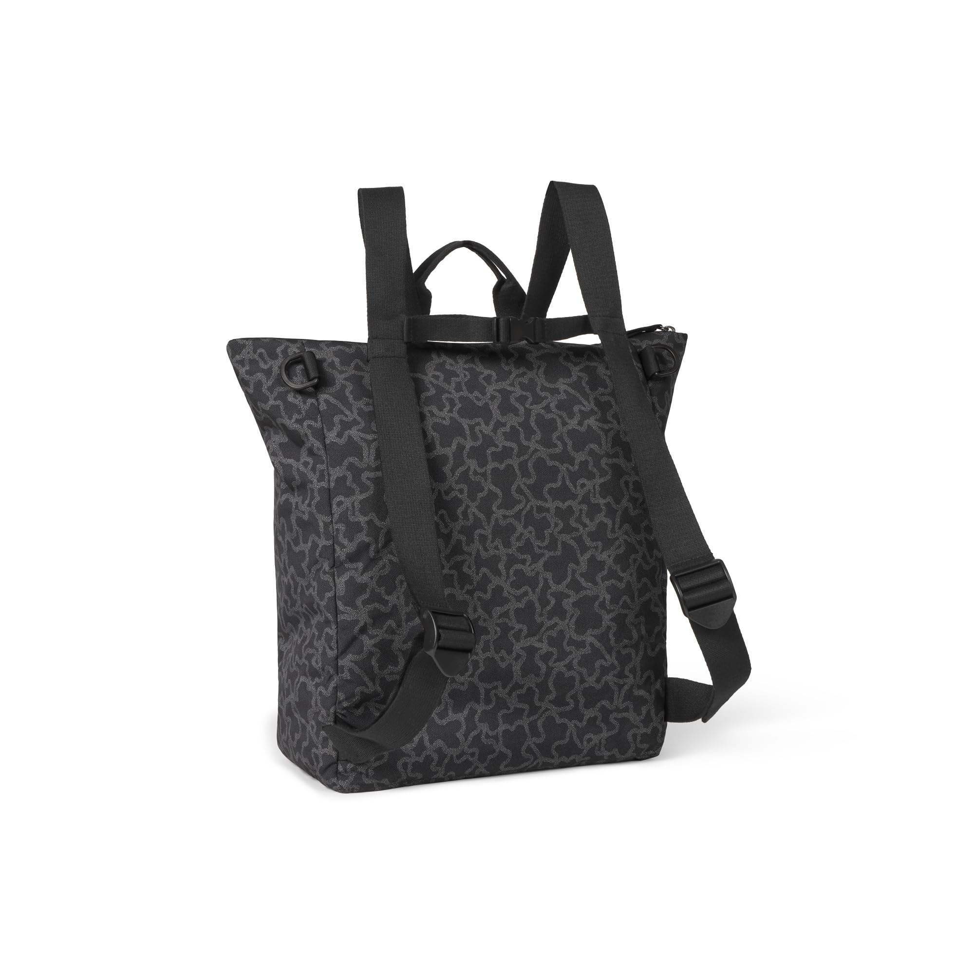 TOUS Kaos Wickeltasche/Mutterschaftsrucksack mit Wickelunterlage, 100 % Polyester, Schwarz , Eine Größe passt allen, Lässig, Mutterschaft