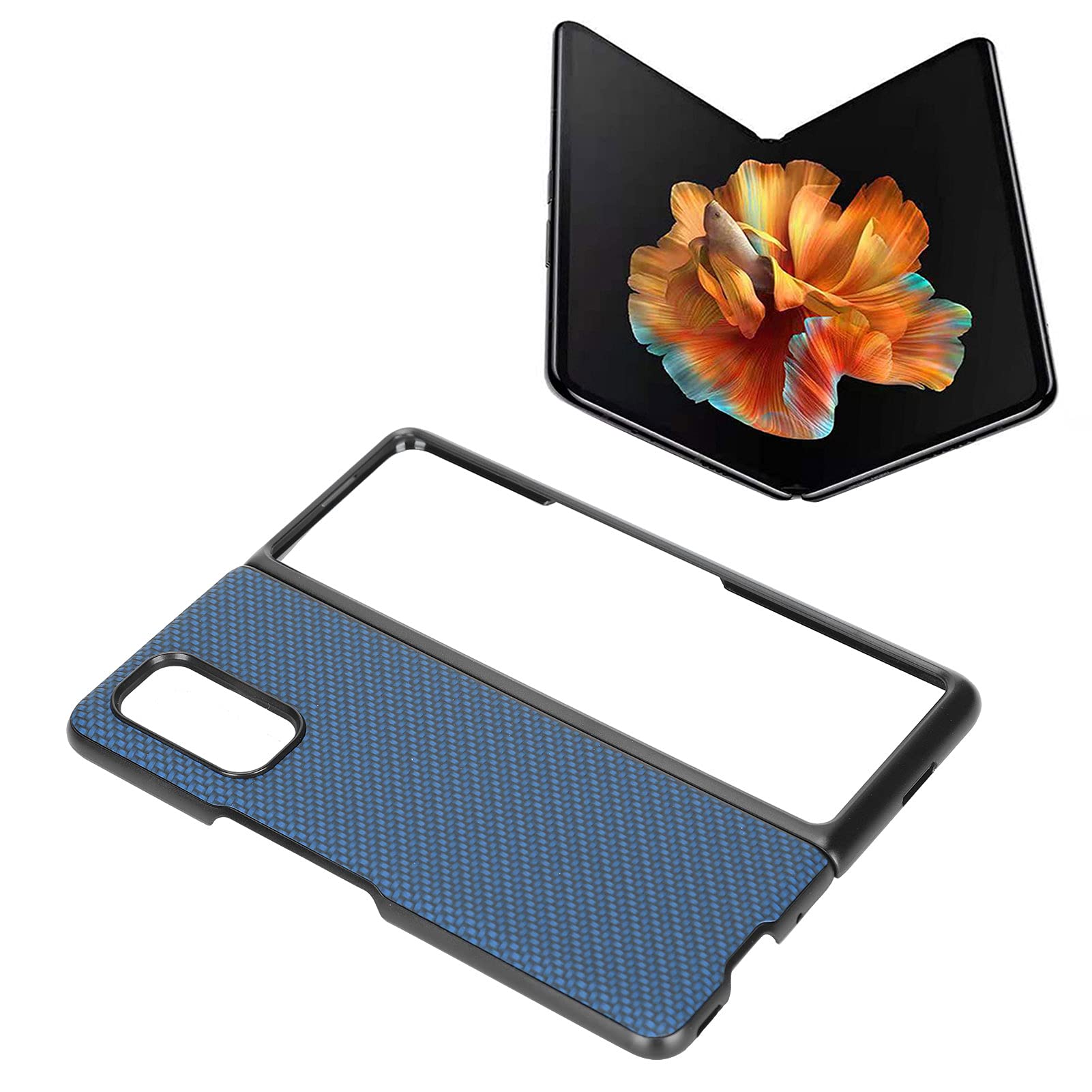Cocoarm Fibra di Carbonio Texture Custodia per Xiaomi MIX FOLD (BLUE)