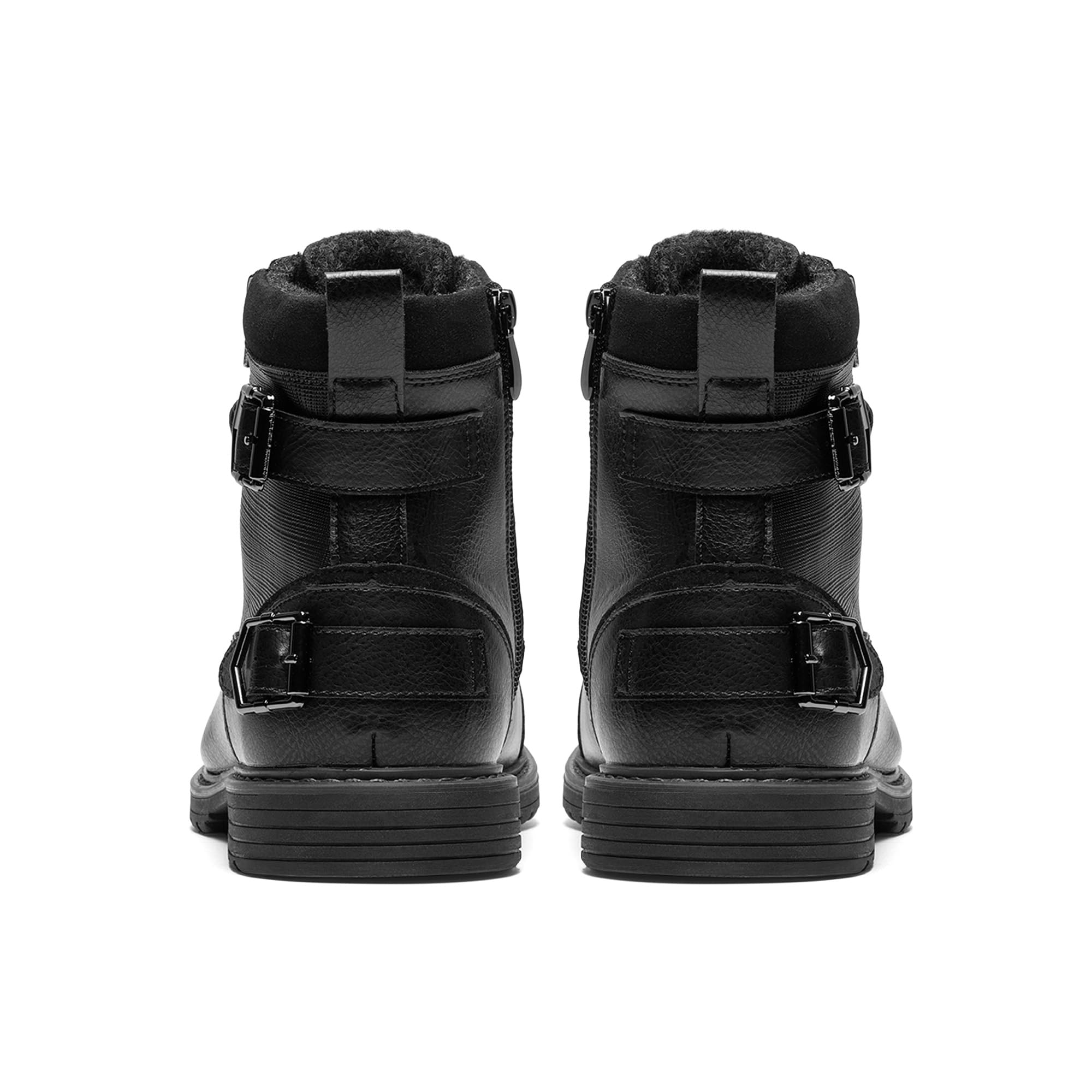 Bruno Marc Bottes de moto à lacets classiques pour homme avec fermeture éclair latérale