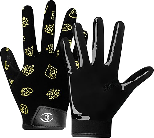 Vista 34 de Guantes de fútbol juvenil, guantes receptores juveniles, de silicona, antideslizantes, transpirables, con bandera estadounidense, experiencia