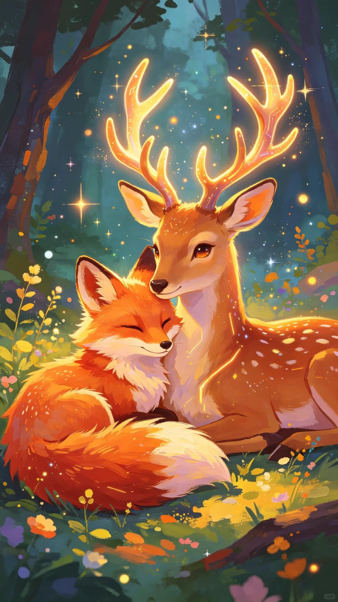 FanZheZhe Cross Stitch Kits for Adults,11Ct Printed Cross Stitch Kits,Stamped Embroidery Kits for Adults Wall Art Home Decoration Deer and Fox 11Ct40X50Cm
