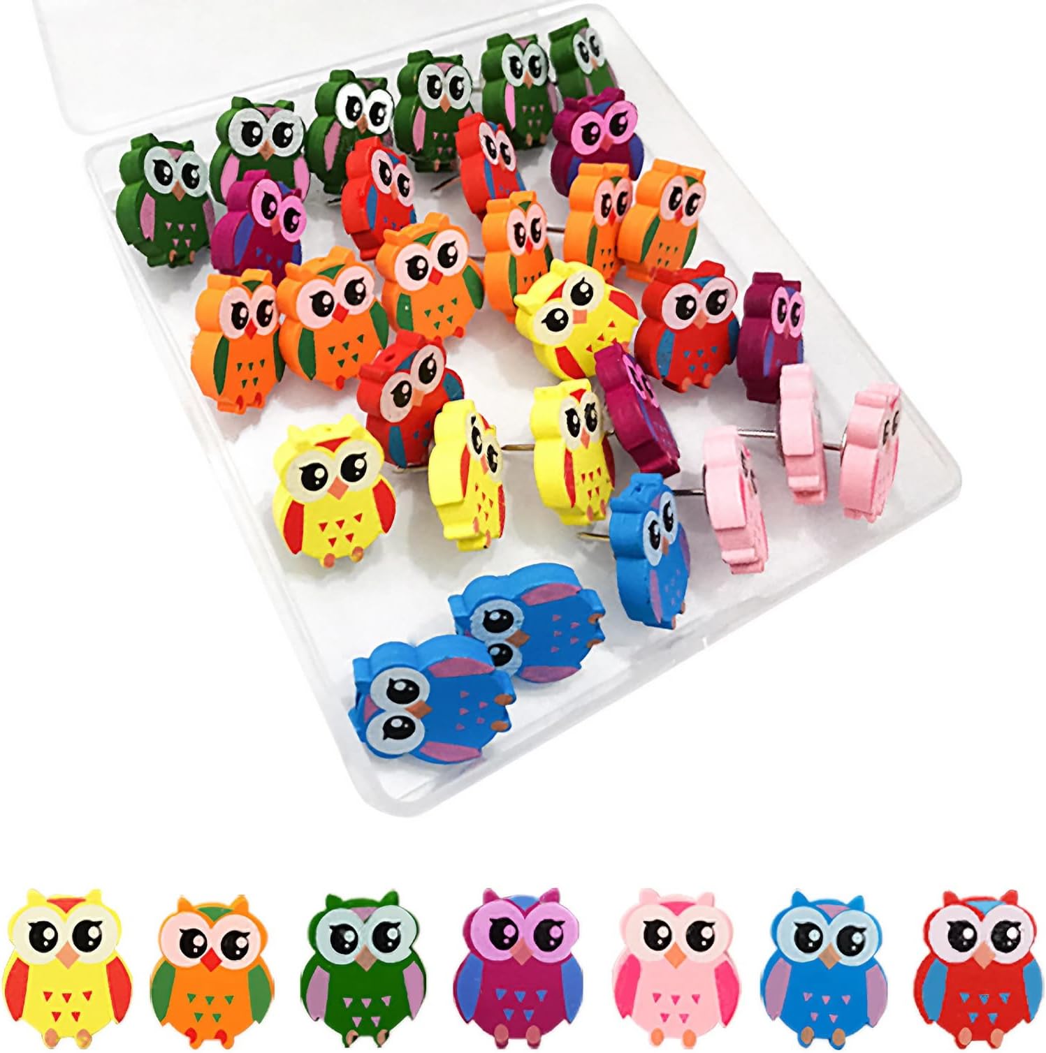 SHIDOW Owl Push Pins, Owl Thumb Tacks, Cork Board Photo Wall Decoration, I-Shaped Nails Office,Home Supplies (1PCS)