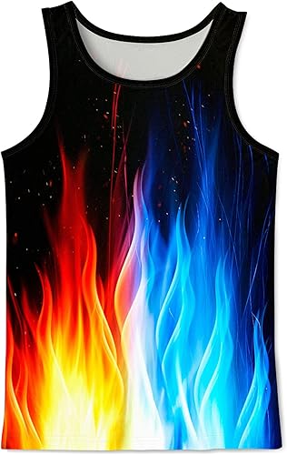 Asylvain Camisetas sin mangas 3D para hombres y mujeres, diseño genial, camisetas sin mangas, camisetas de verano